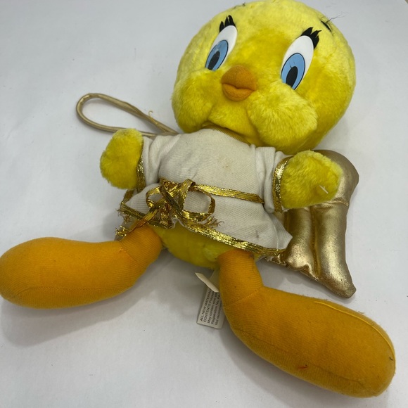 Vintage 1998 90s Looney Tunes ANGEL TWEETY BIRD Plush Wings Halo ACE 17" - Picture 8 of 11